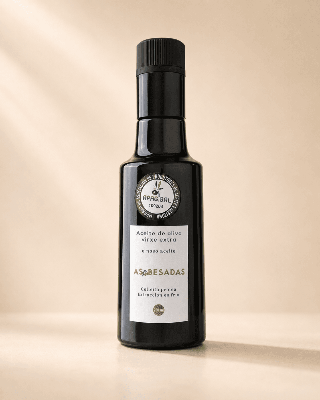 Botella de 250 ml de aceite de oliva virgen extra As Besadas